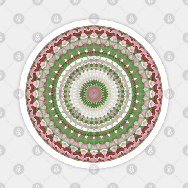 Boho Groovy Intricate Christmas Mandala Magnet by Kaleiope_Studio